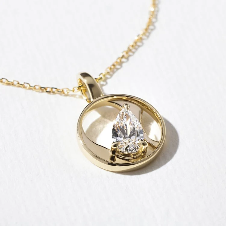 0.5 CT Pear Solitaire Lab Grown Diamond Necklace preview angle 1