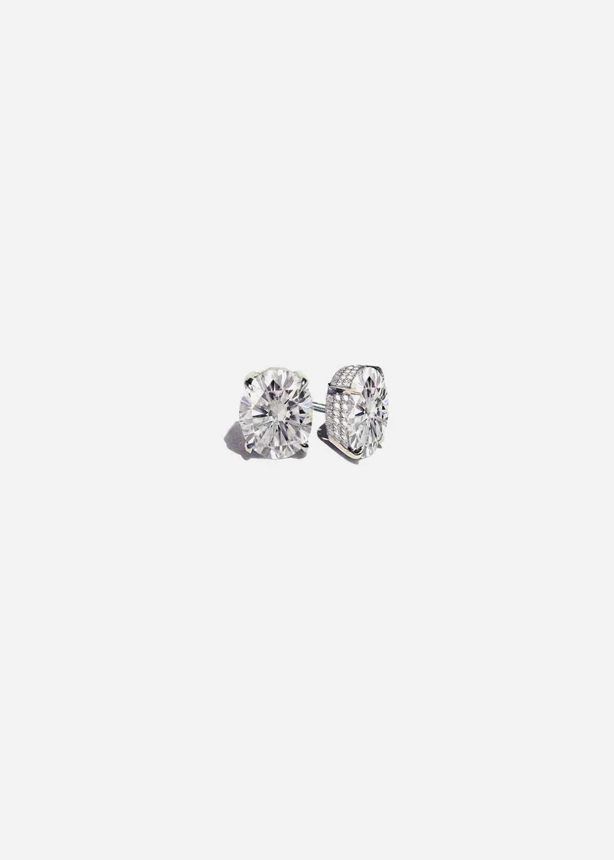 2.68 TCW Oval Lab Grown Diamond Stud Earrings preview angle 1
