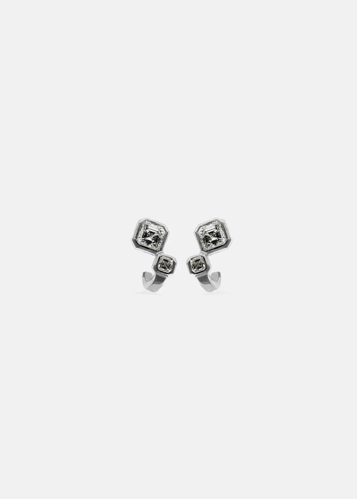 0.9 TCW Asscher Lab Grown Diamond Stud Earrings preview angle 2