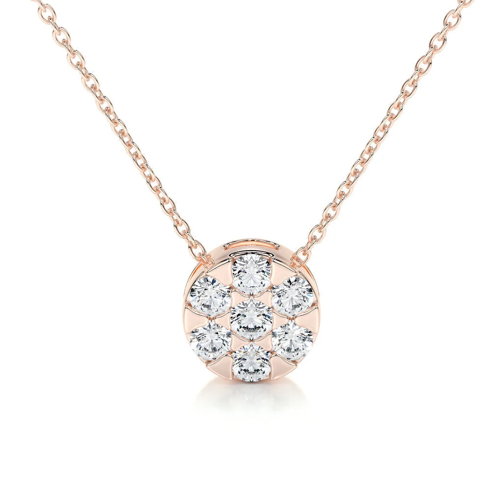 0.50 TCW Round Lab Grown Diamond Necklace preview angle 2