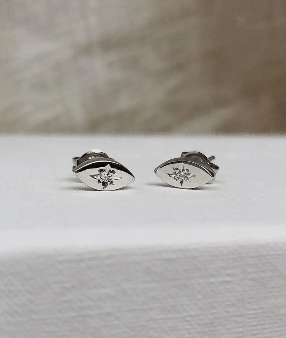 0.01 CT Round Lab Grown Diamond Earring preview angle 2