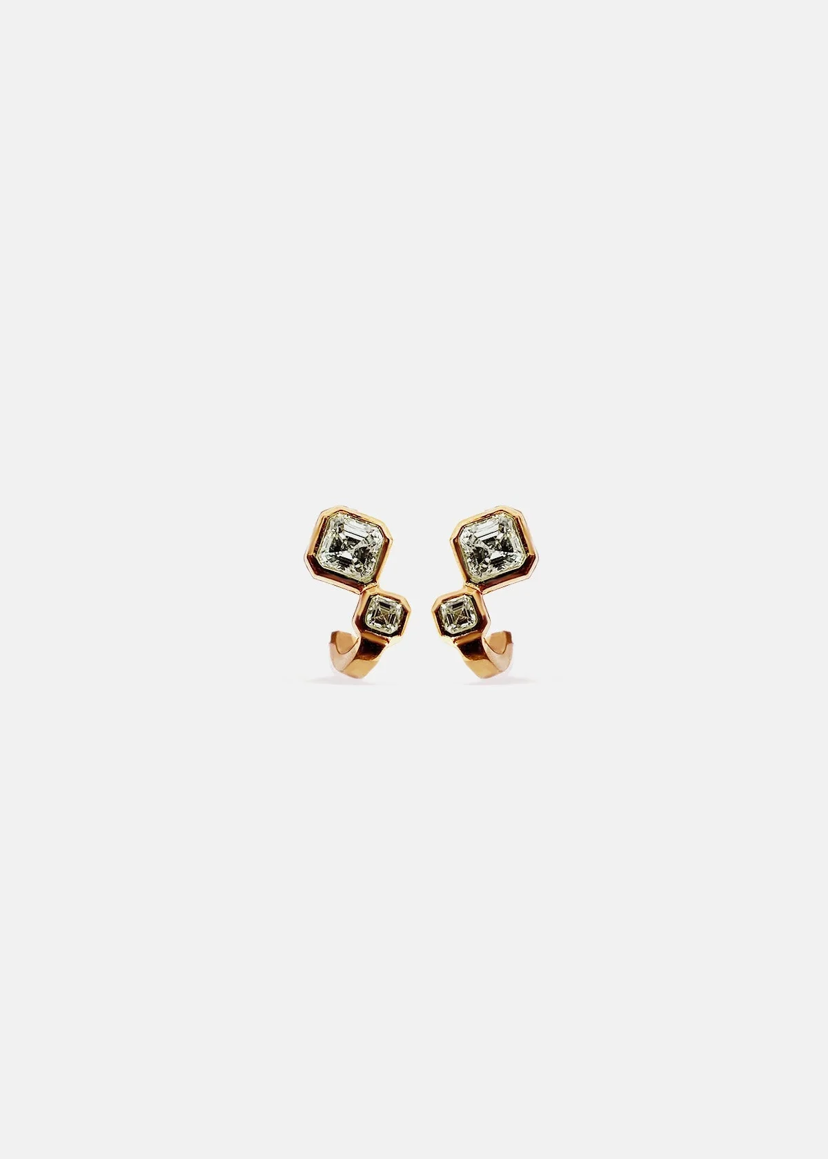 0.9 TCW Asscher Lab Grown Diamond Stud Earrings preview angle 3