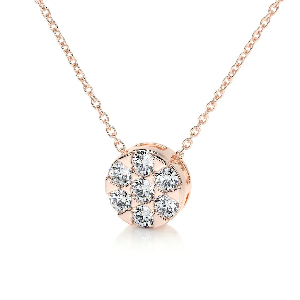 0.50 TCW Round Lab Grown Diamond Necklace preview angle 3