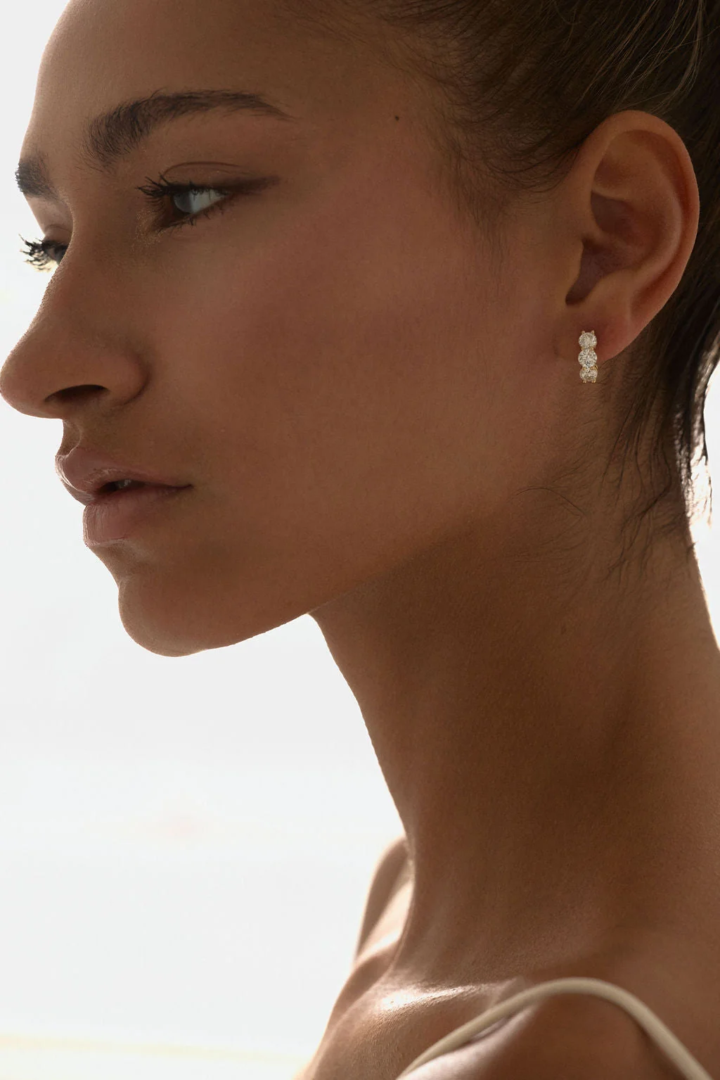 2 CT Round Lab Grown Diamond Huggies Earring preview angle 3