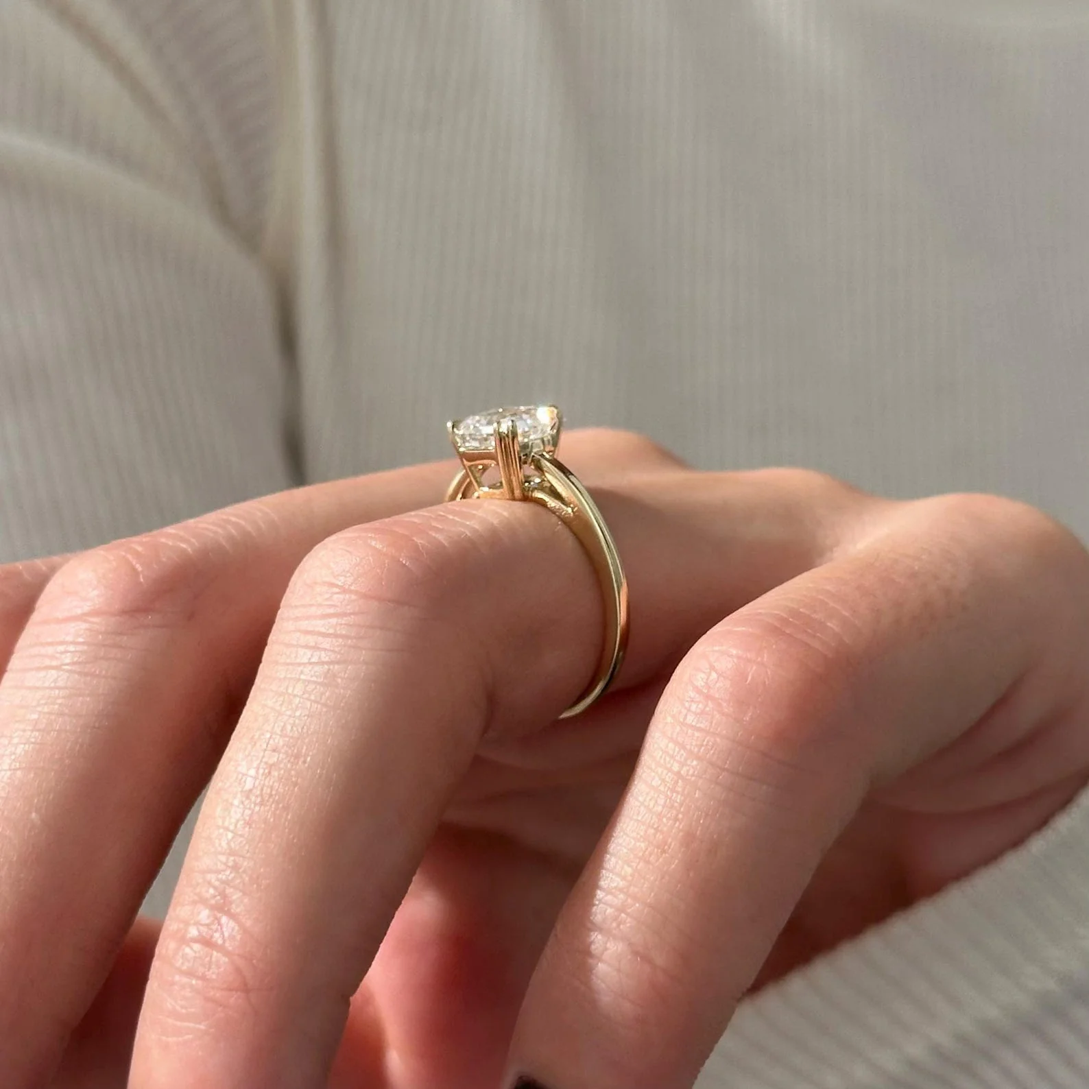 2 CT Asscher Solitaire Lab Grown Diamond Engagement Ring preview angle 8